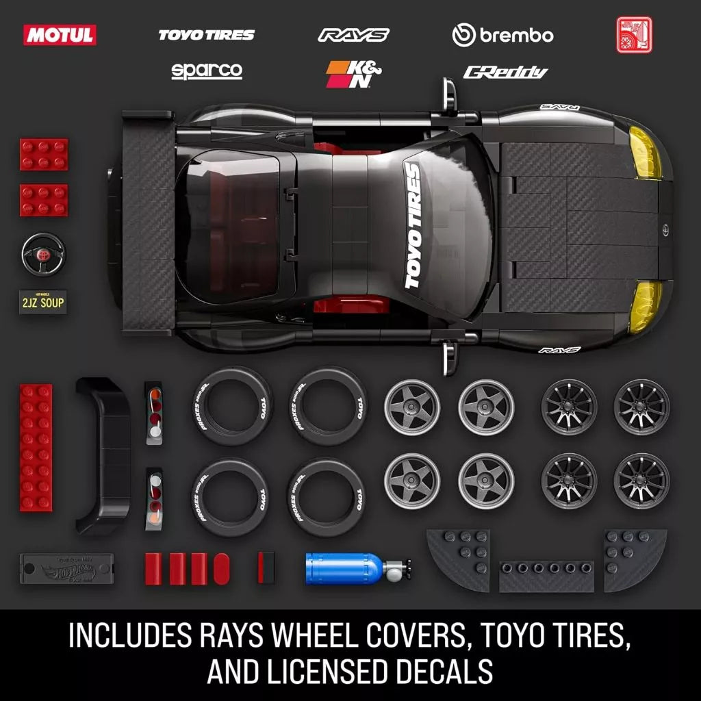 Hot Wheels x Mattel Brick Shop - ’94 Toyota Supra MKIV – 1:16 Scale Building Set