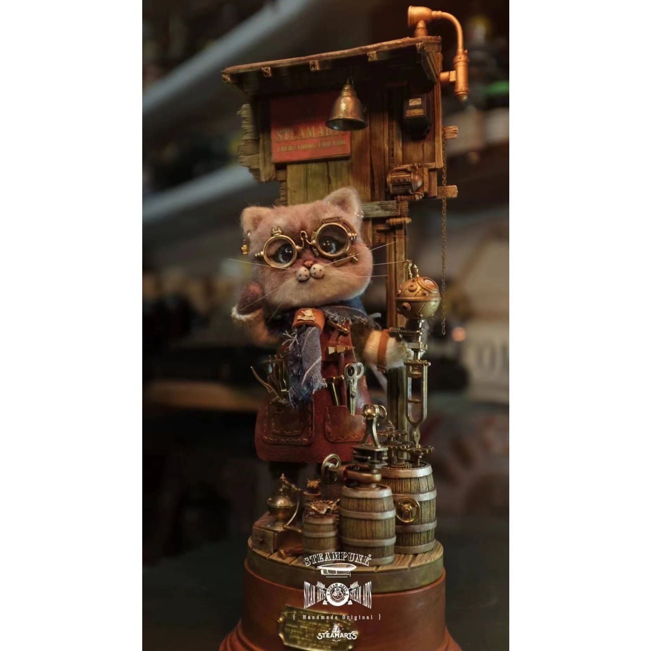 Steamarts - Steampunk Mechanic No. 2 Mr Blue [Wool Felt Hand Made]