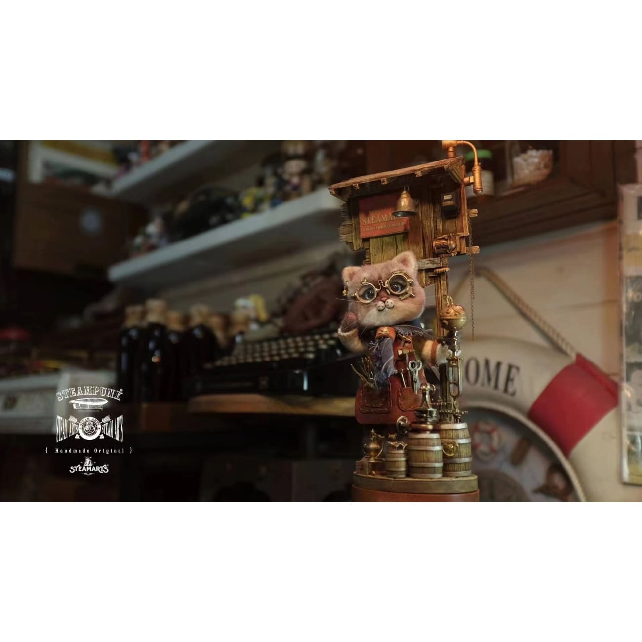 Steamarts - Steampunk Mechanic No. 2 Mr Blue [Wool Felt Hand Made]