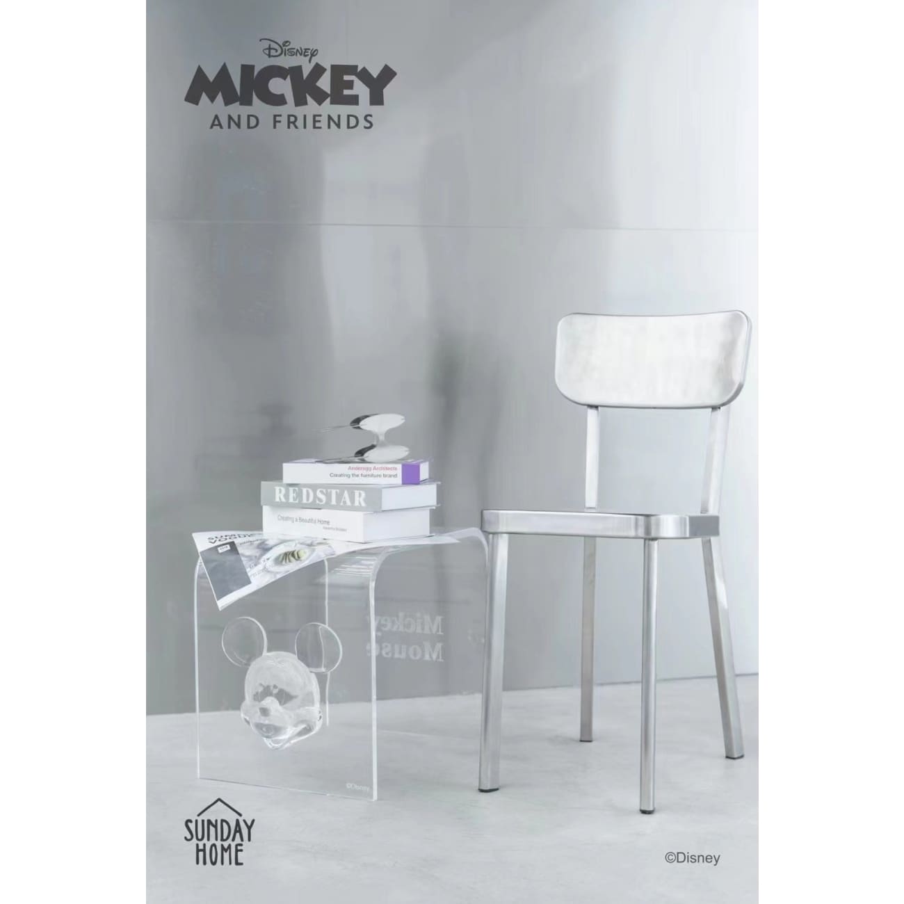 Sunday Home - Mickey Mouse Acrylic Table and Stool