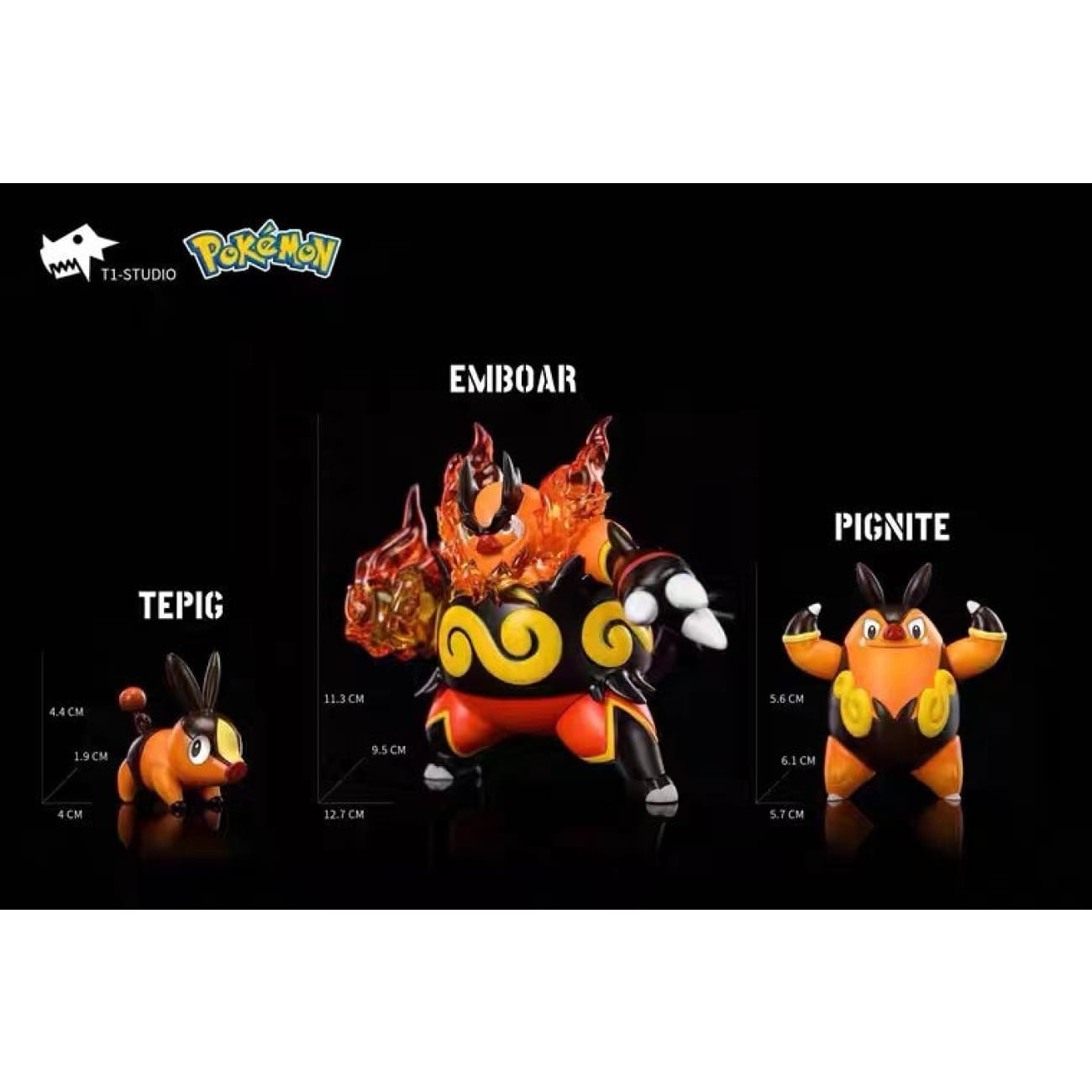 T1 Studio - Tepig & Pignite & Emboar [Original Version / Shiny Version]