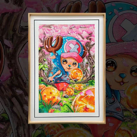 Tony tony chopper illustration drawing poster frame