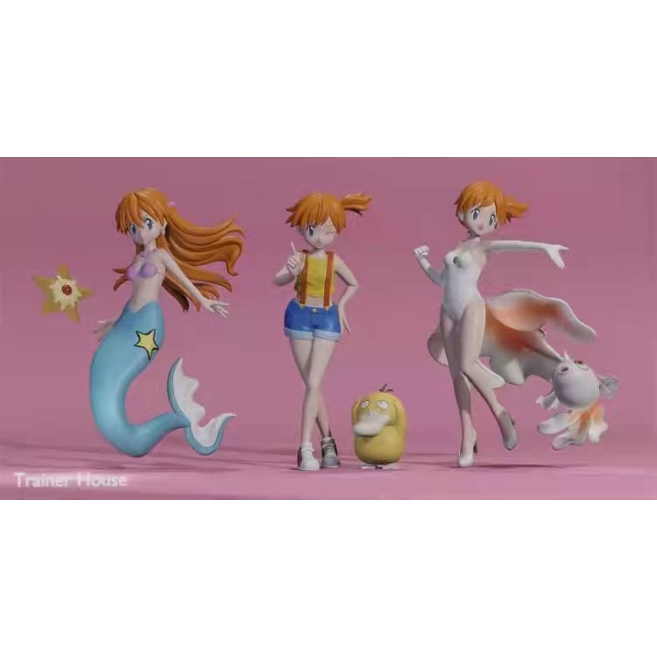 Trainer House  - Misty with Staryu / Goldeen / Psyduck [3 variants]