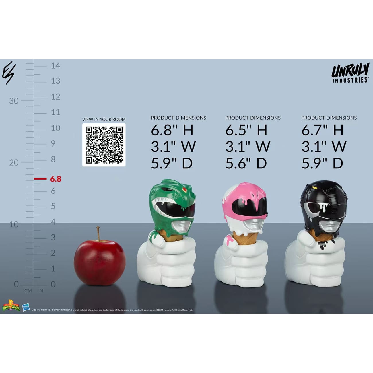 Unruly Industries - Mighty Morphin Power Rangers Scoops Set [Green, Black and Pink / Red, Yellow and Blue]