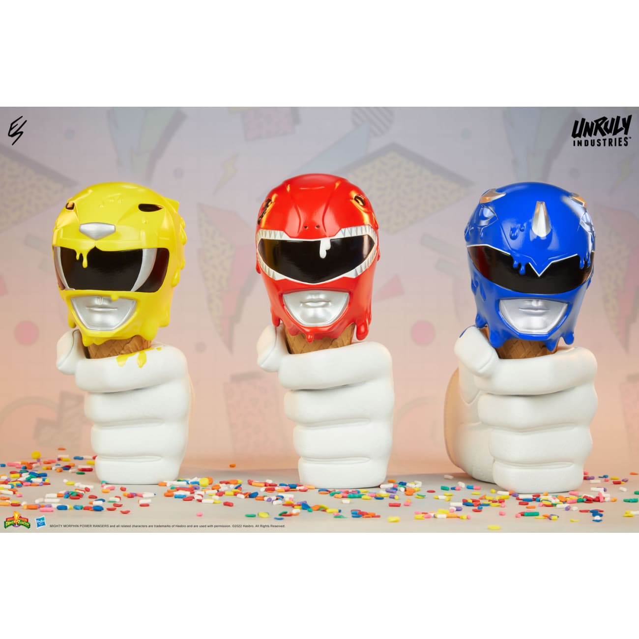 Unruly Industries - Mighty Morphin Power Rangers Scoops Set [Green, Black and Pink / Red, Yellow and Blue]