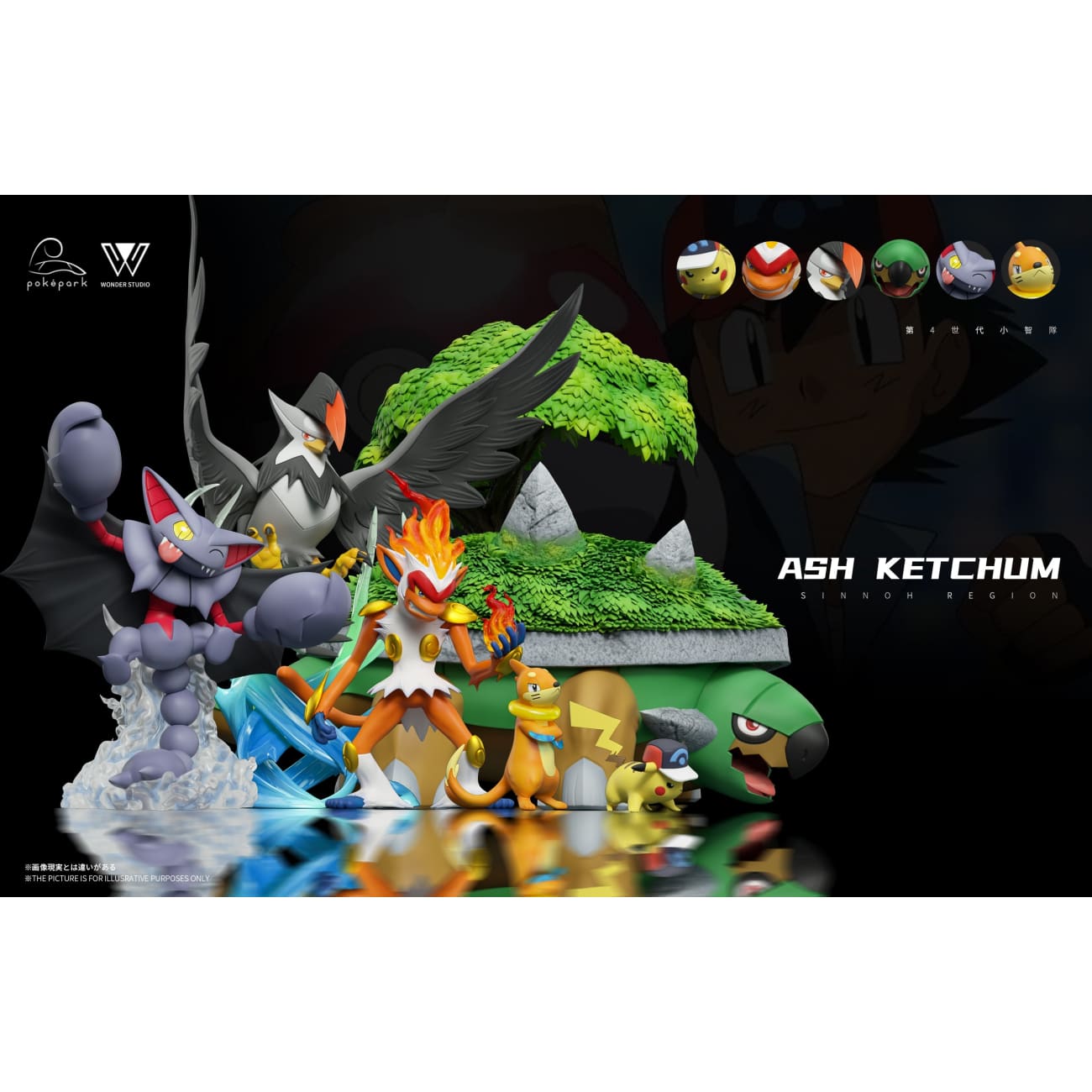 Wonder Studio x Pokepark Studio - Ash Ketchum Team 002 Sinnoh Region