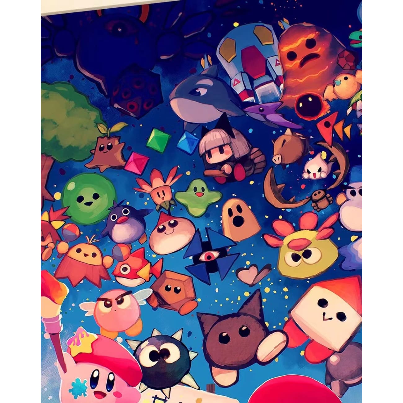 Xing Kong Studio - Adeleine, King Dedede, Ribbon & Kirby's 2.0 Poster Frame