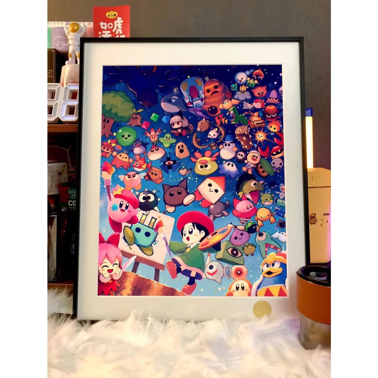 Xing Kong Studio - Adeleine, King Dedede, Ribbon & Kirby's 2.0 Poster Frame