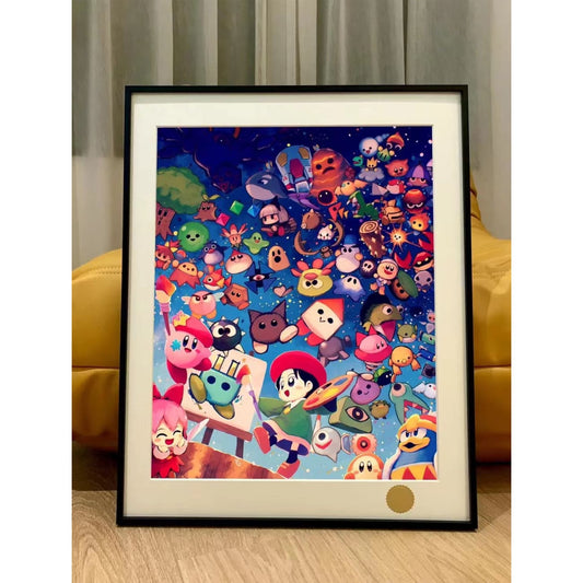 Xing Kong Studio - Adeleine, King Dedede, Ribbon & Kirby's 2.0 Poster Frame