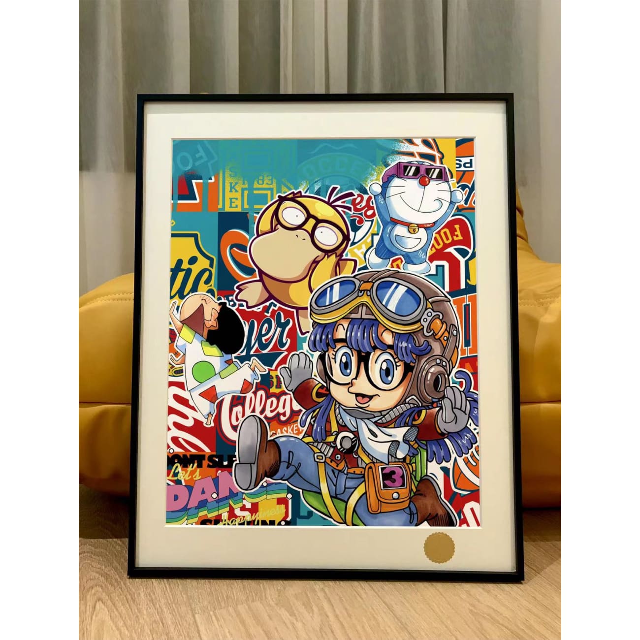 Xing Kong Studio - Arale, Shin Chan, Doraemon & Psyduck Poster Frame
