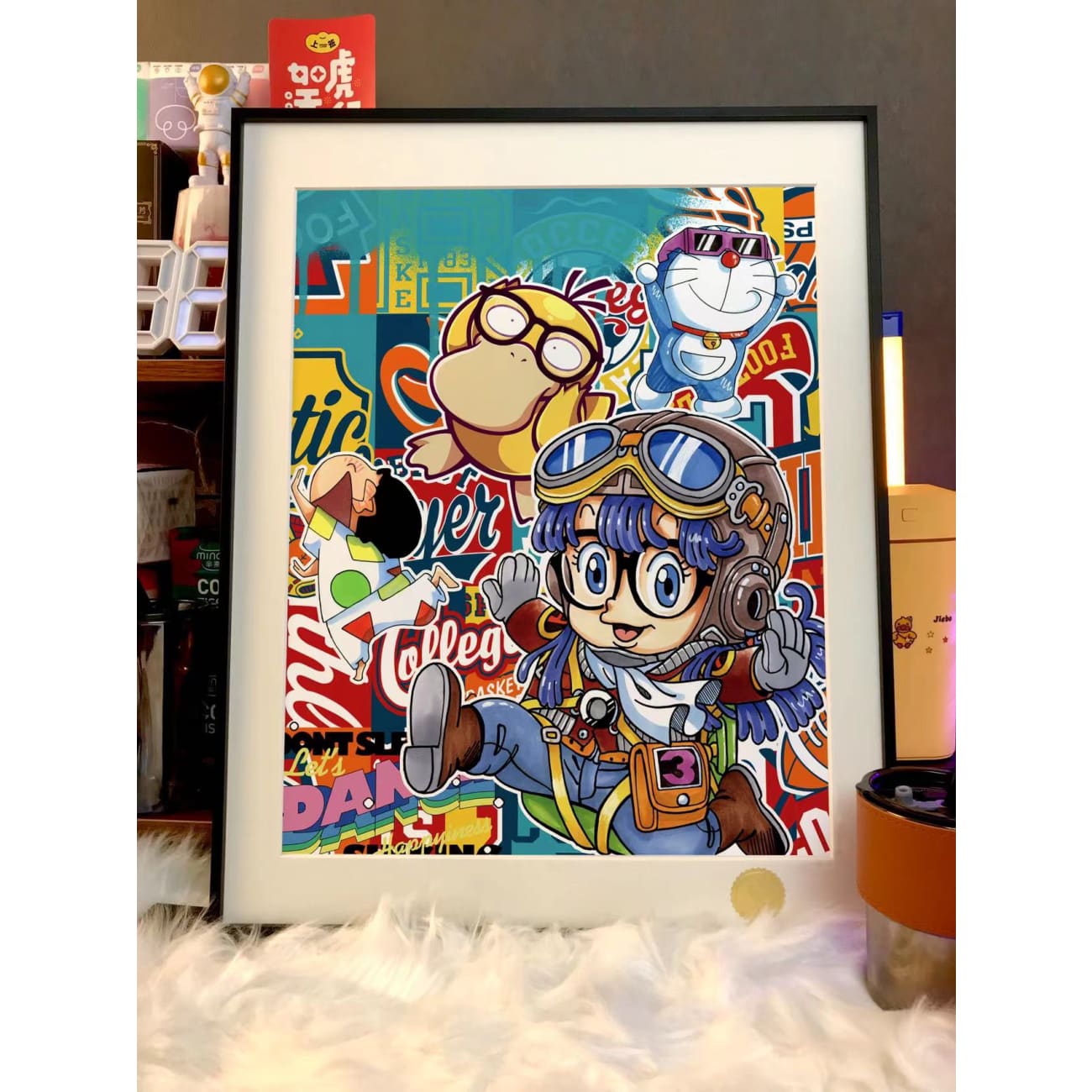 Xing Kong Studio - Arale, Shin Chan, Doraemon & Psyduck Poster Frame
