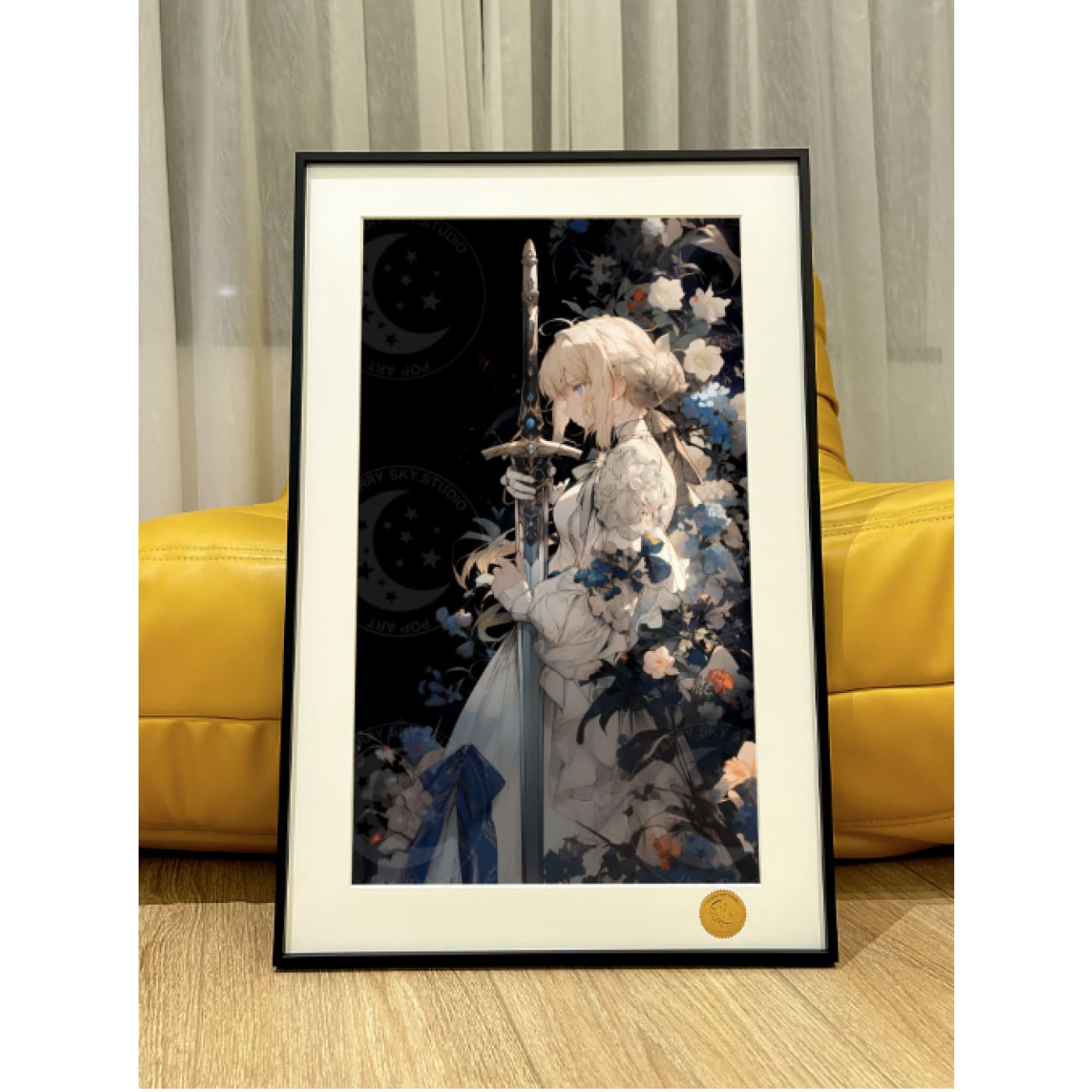 Xing Kong Studio - Artoria Pendragon Saber Flower Wall Ver. Poster Frame