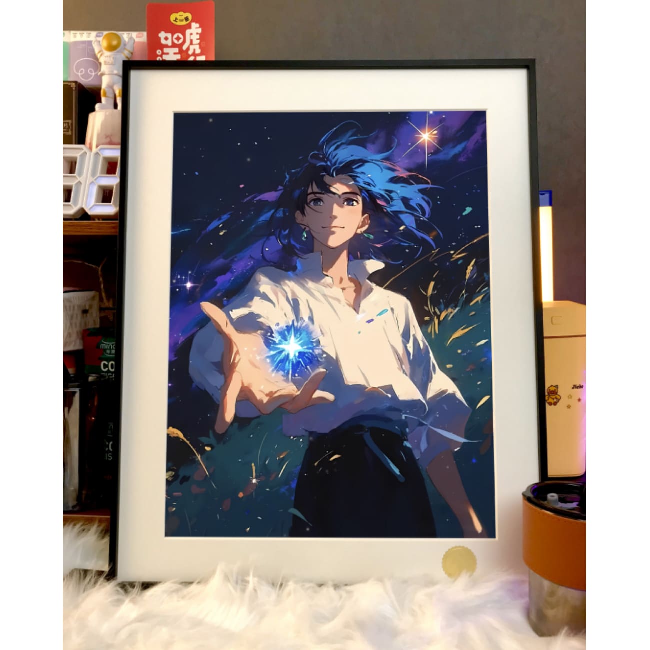Xing Kong Studio - Black Hair Howl Jenkins Pendragon Poster Frame