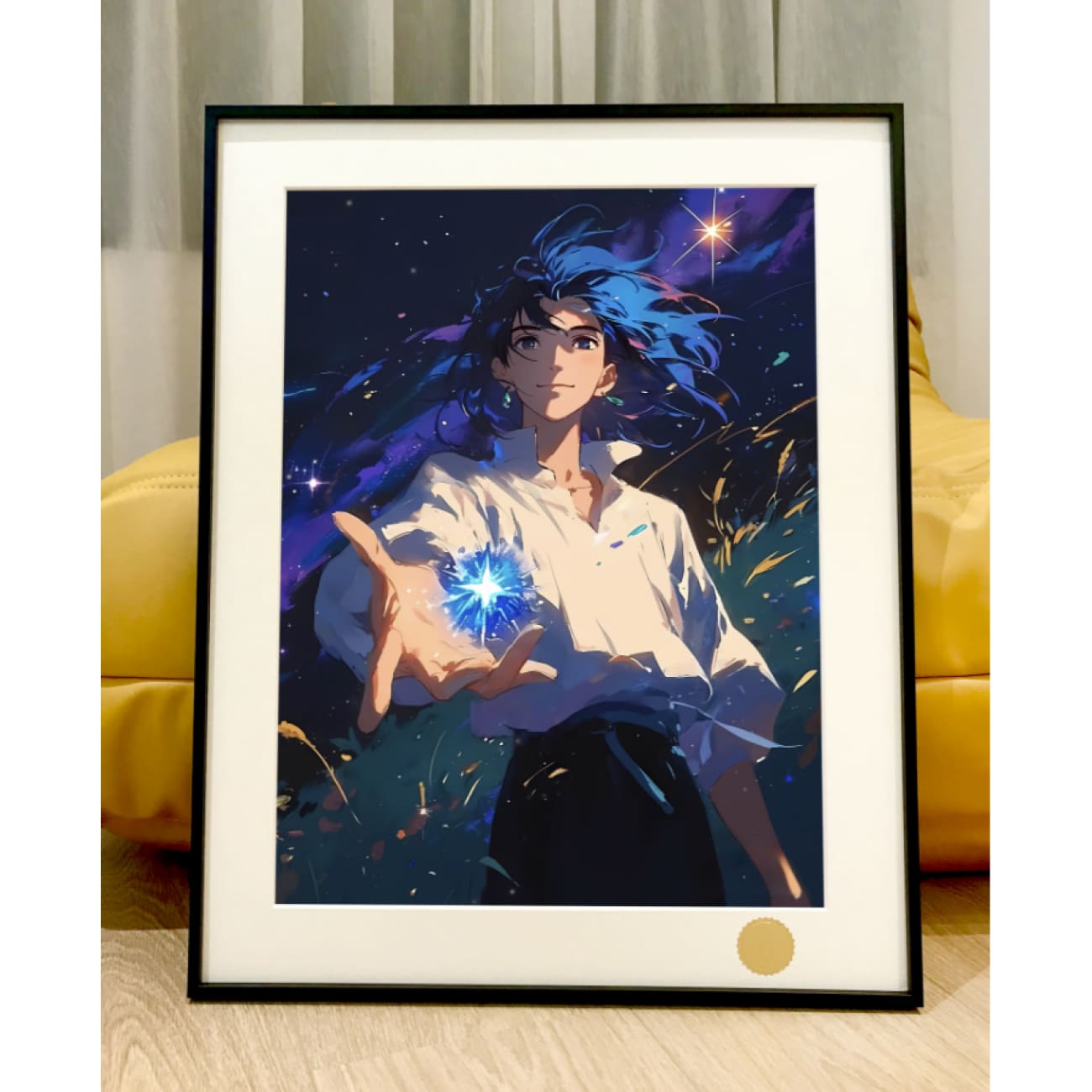 Xing Kong Studio - Black Hair Howl Jenkins Pendragon Poster Frame