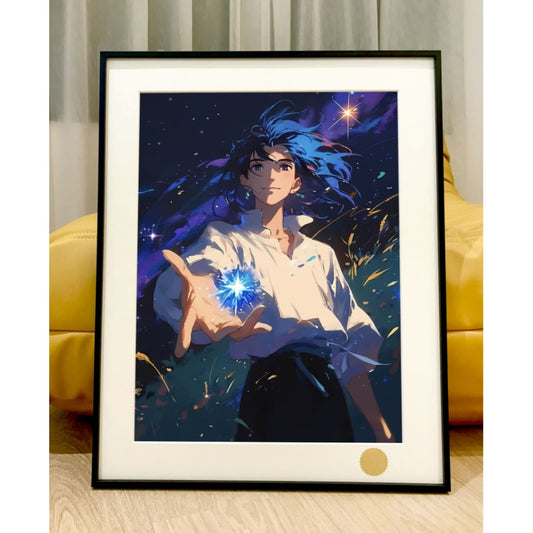 Xing Kong Studio - Black Hair Howl Jenkins Pendragon Poster Frame