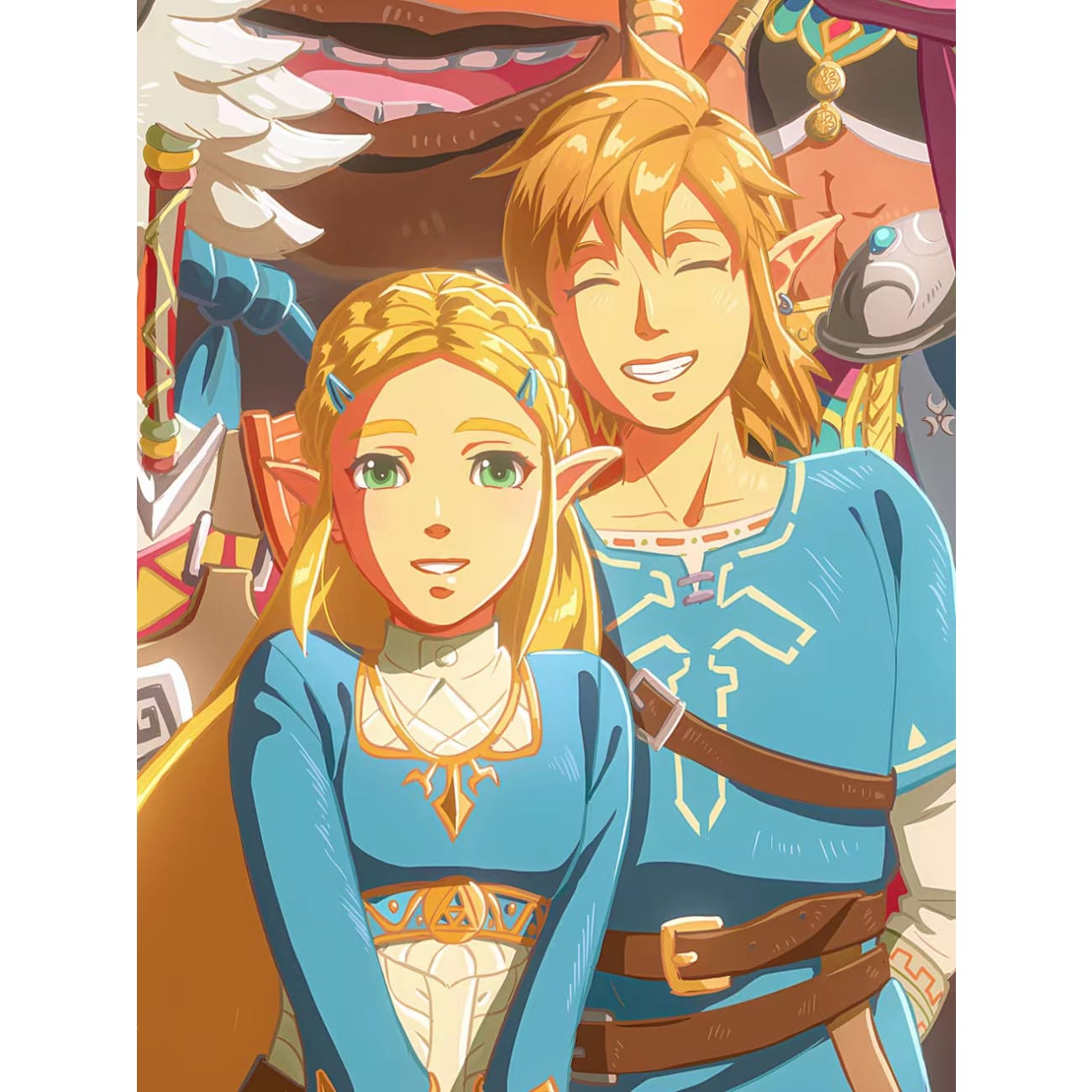 Xing Kong Studio - Characters of The Legend of Zelda: Breath of the Wild Poster Frame