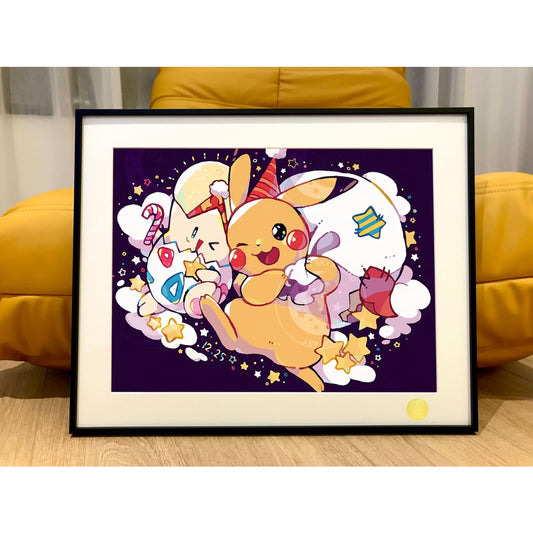 Xing Kong Studio - Christmas Pikachu & Togepi Poster Frame