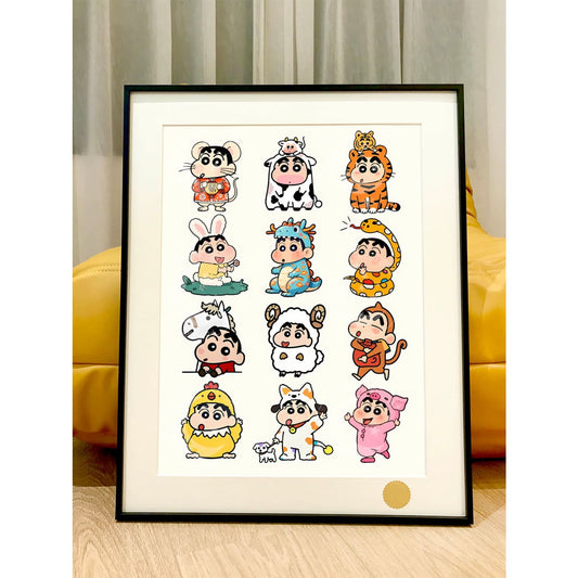 Xing Kong Studio - Crayon Shin Chan Chinese Zodiac Ver. Poster Frame