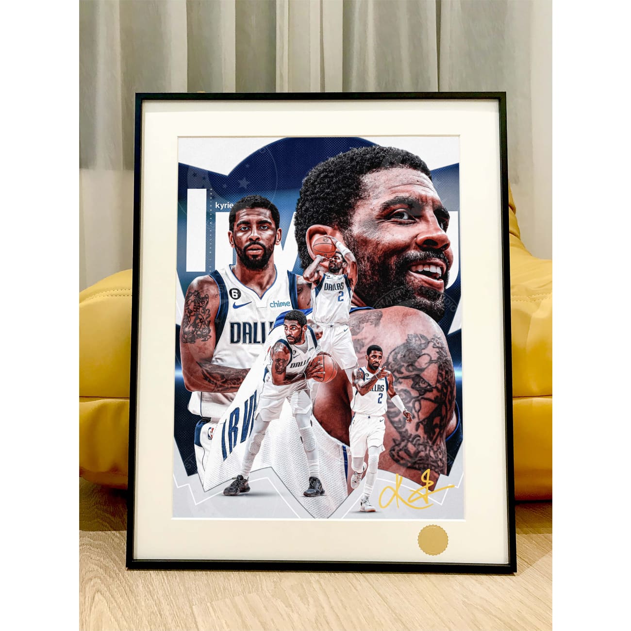 Xing Kong Studio - Dallas Mavericks Kyrie Irving Poster Frame