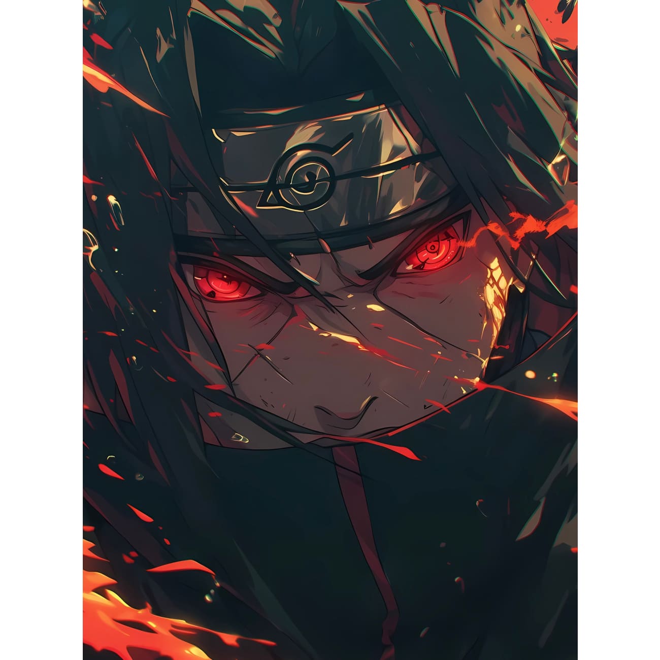 Xing Kong Studio - Flame Itachi Uchiha Poster Frame