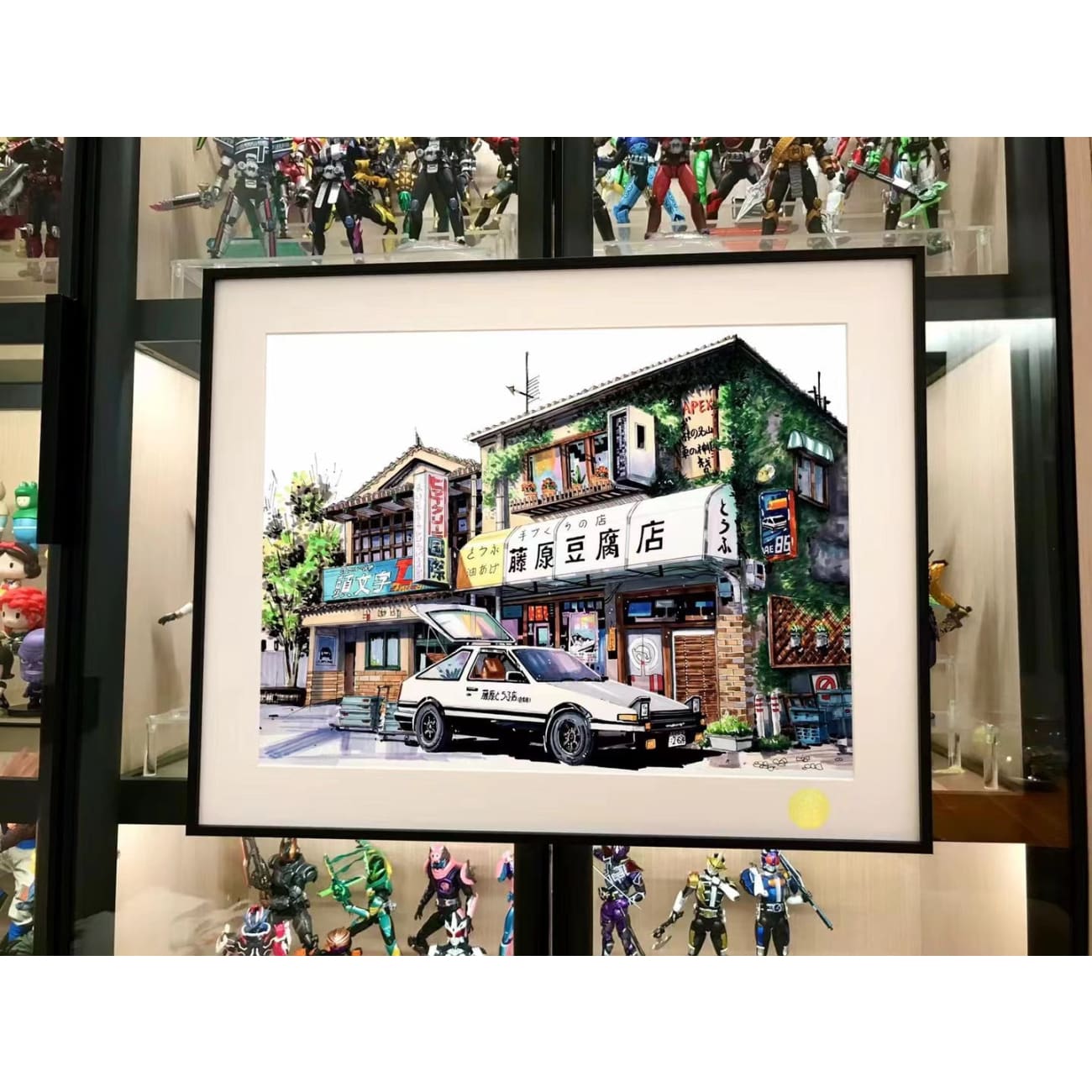 Xing Kong Studio - Fujiwara Tofu Store with Takumi Fujiwara's Toyota AE86 Poster Frame