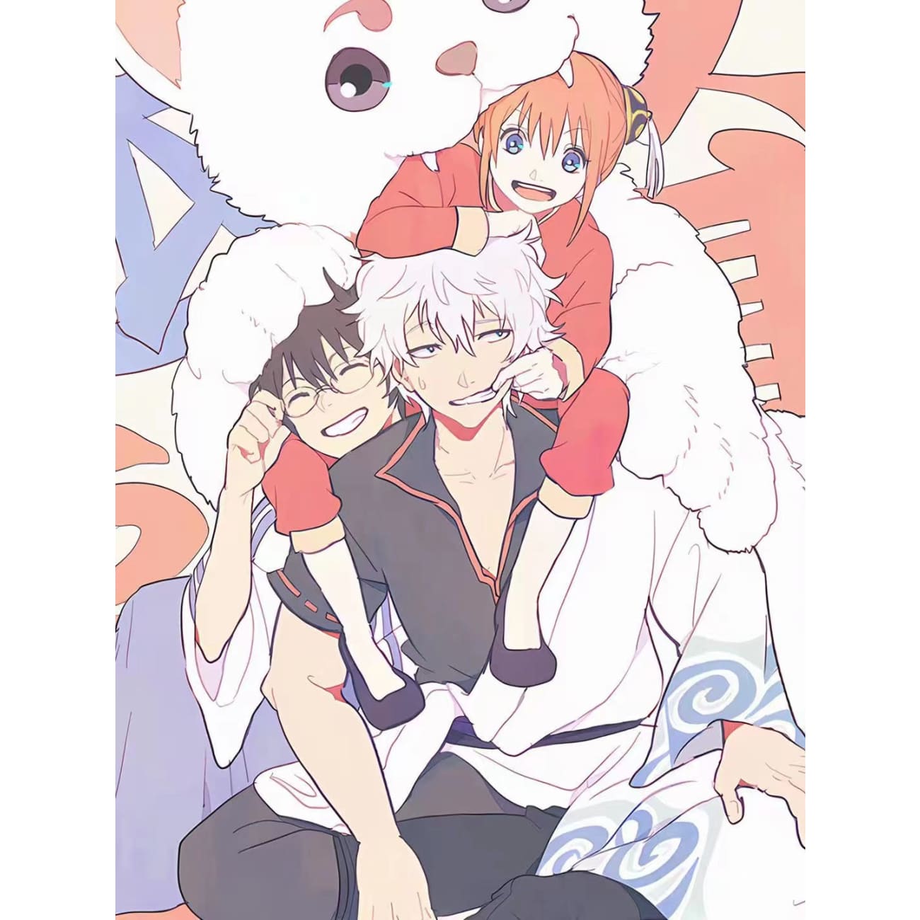 Xing Kong Studio - Gintoki Sakata, Kagura & Shinpachi Shimura Poster Frame