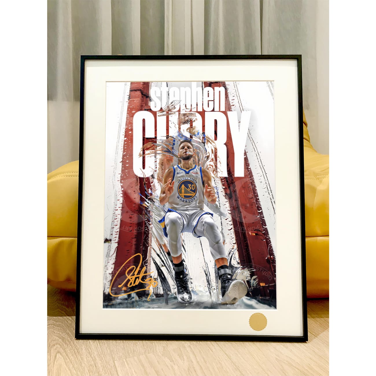 Xing Kong Studio - Golden State Warriors Stephen Curry Poster Frame