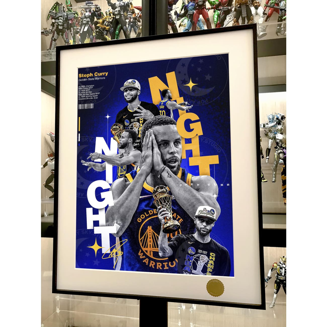Xing Kong Studio - Good Night Stephen Curry Poster Frame