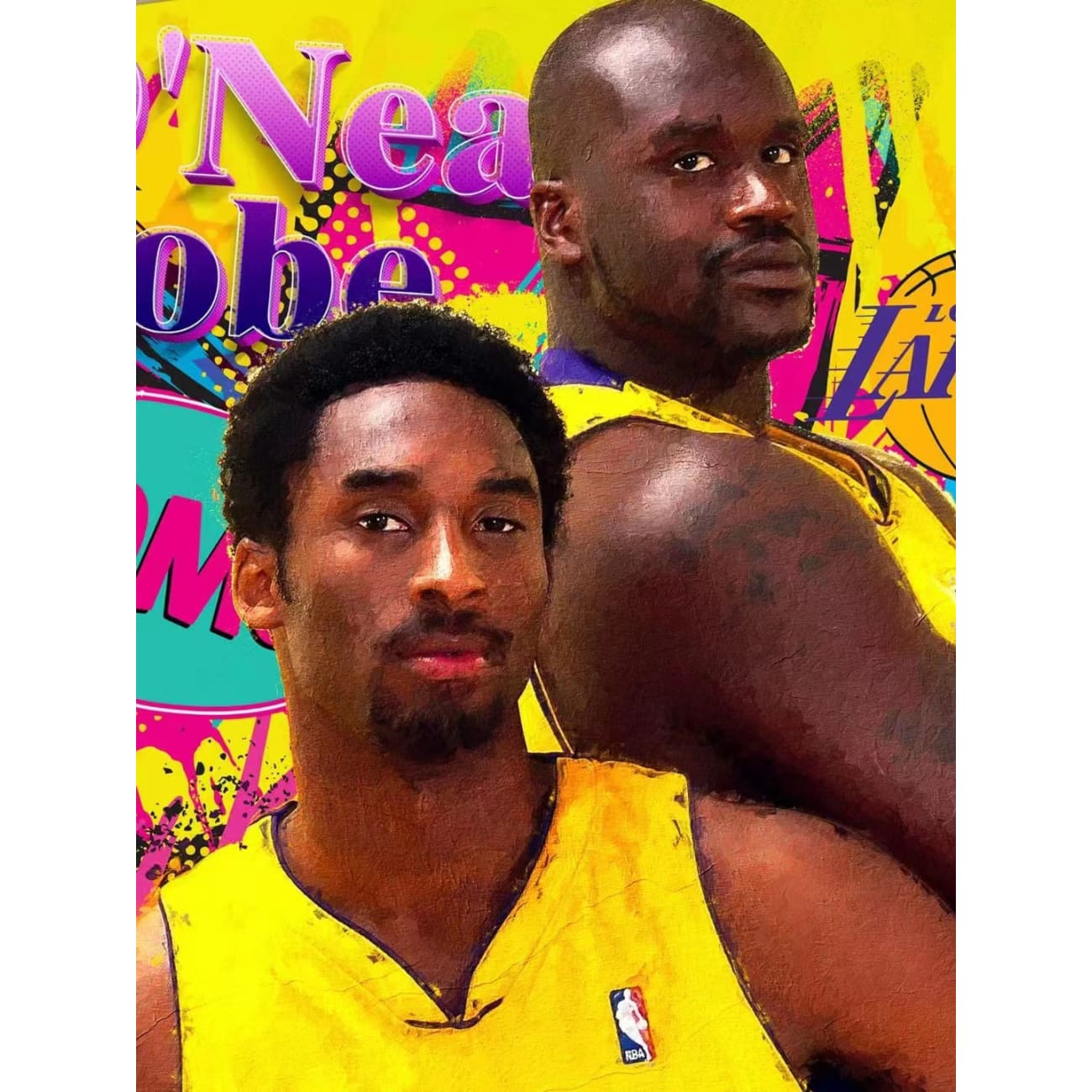 Xing Kong Studio - Kobe Bryant and Shaquille O'Neal Poster Frame 