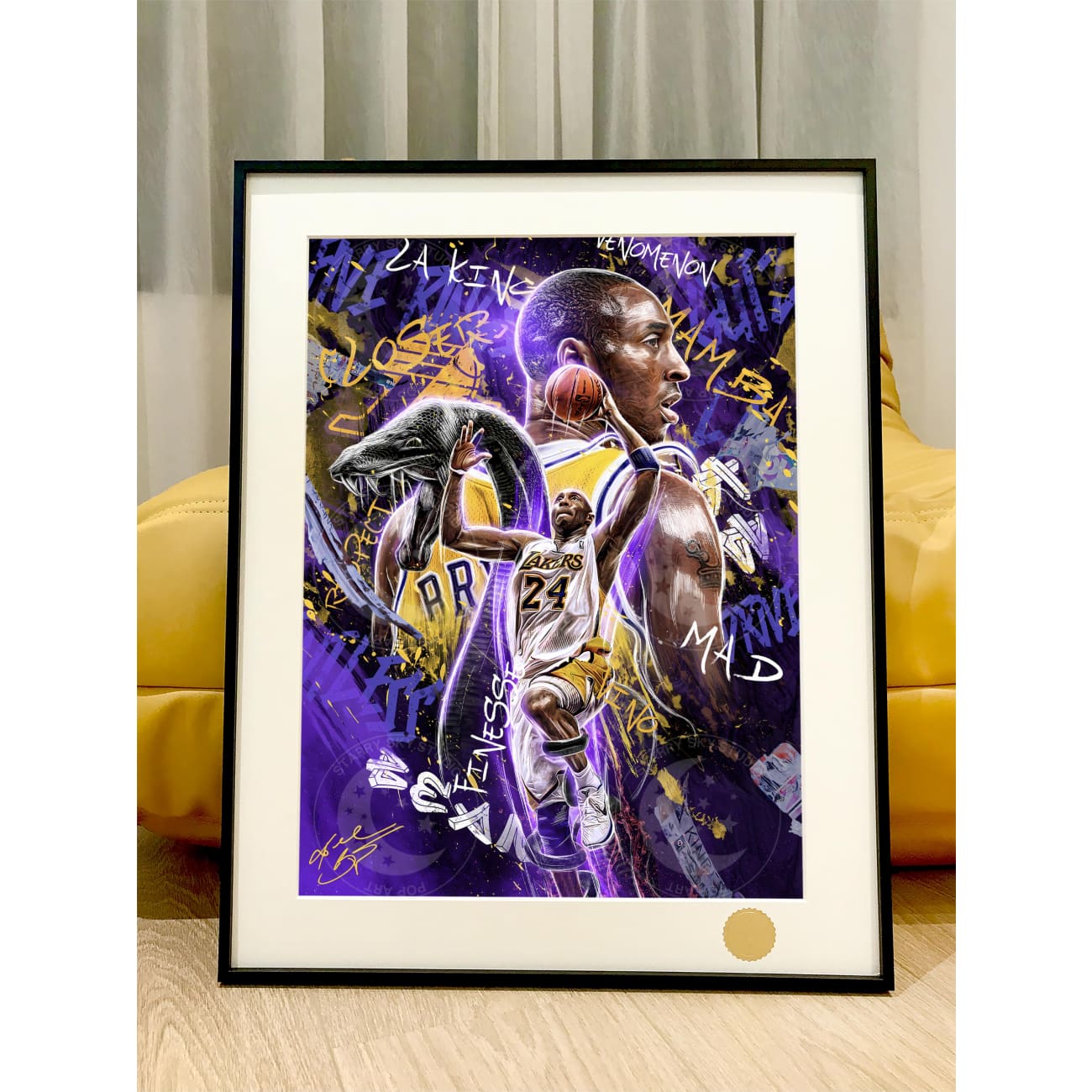 Xing Kong Studio - Kobe Bryant Purple Mamba Ver. Poster Frame