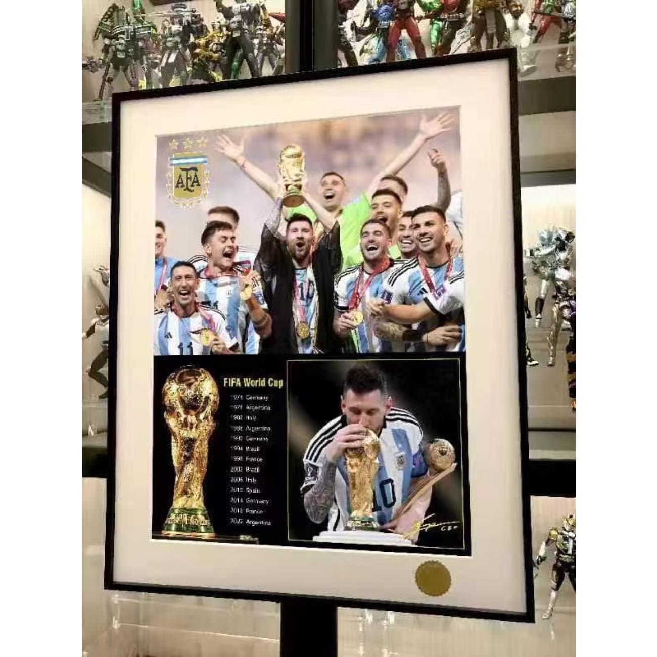 Xing Kong Studio - Lionel Messi Argentina FIFA World Cup Qatar 2022 Champion Poster Frame