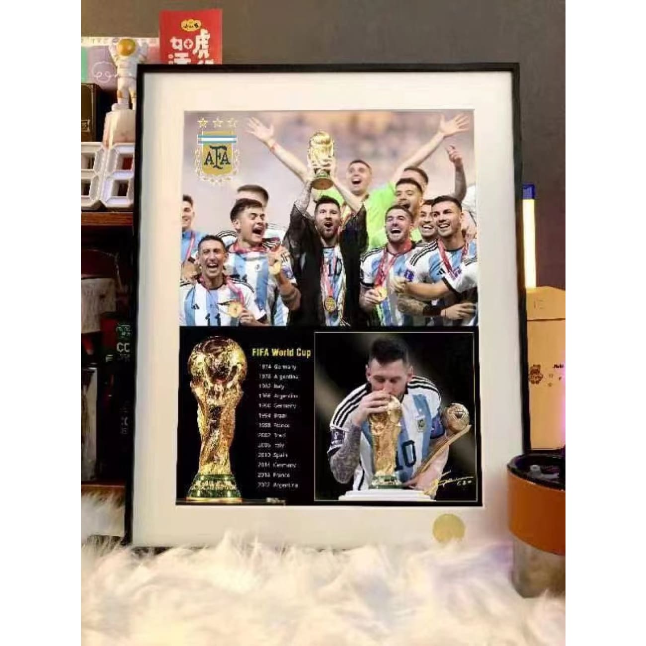 Xing Kong Studio - Lionel Messi Argentina FIFA World Cup Qatar 2022 Champion Poster Frame