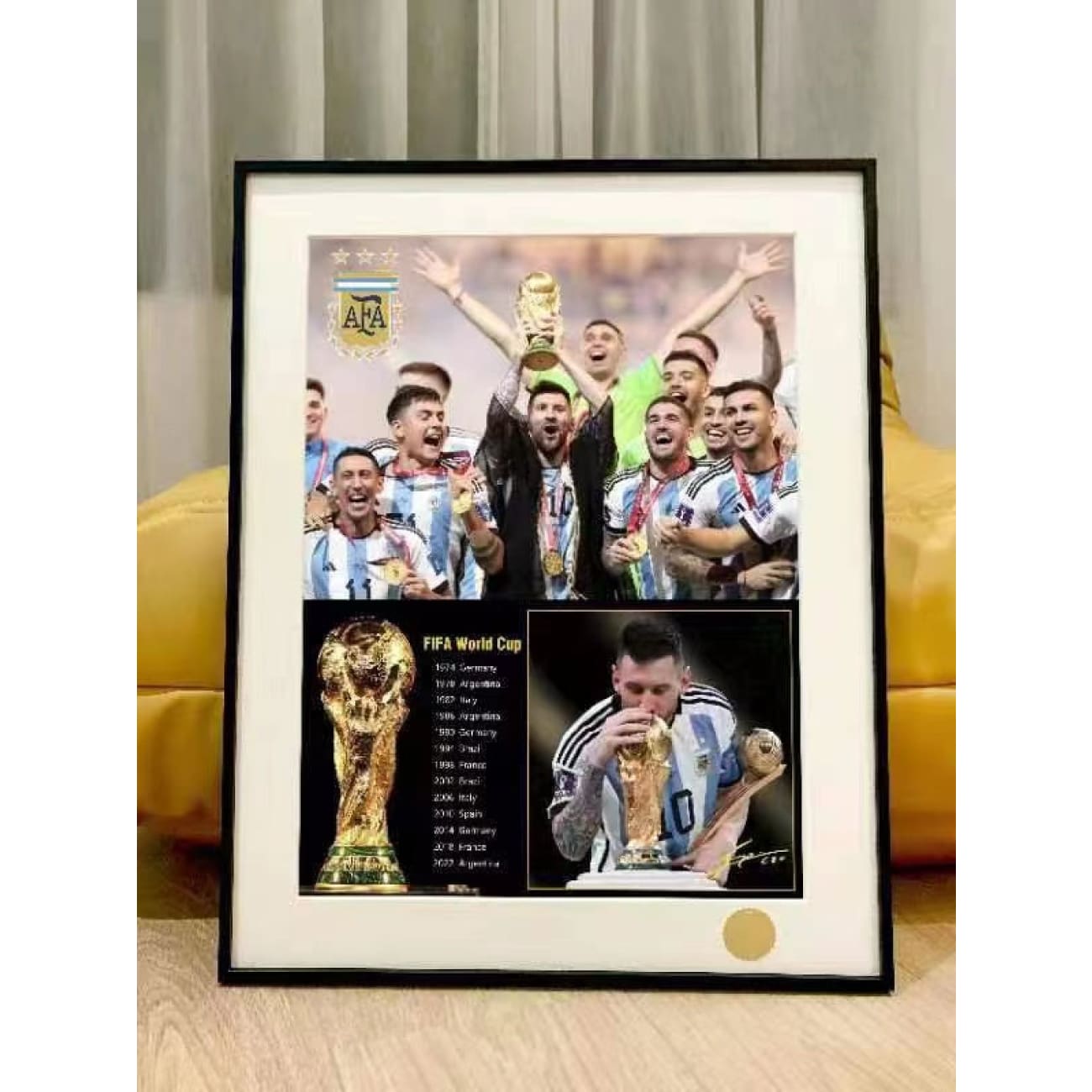 Xing Kong Studio - Lionel Messi Argentina FIFA World Cup Qatar 2022 Champion Poster Frame