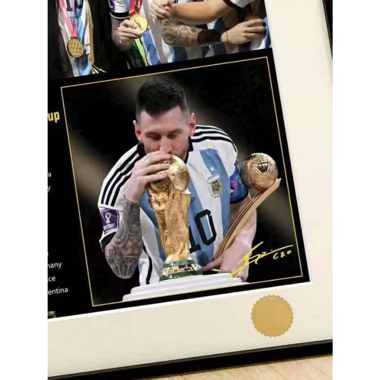 Xing Kong Studio - Lionel Messi Argentina FIFA World Cup Qatar 2022 Champion Poster Frame