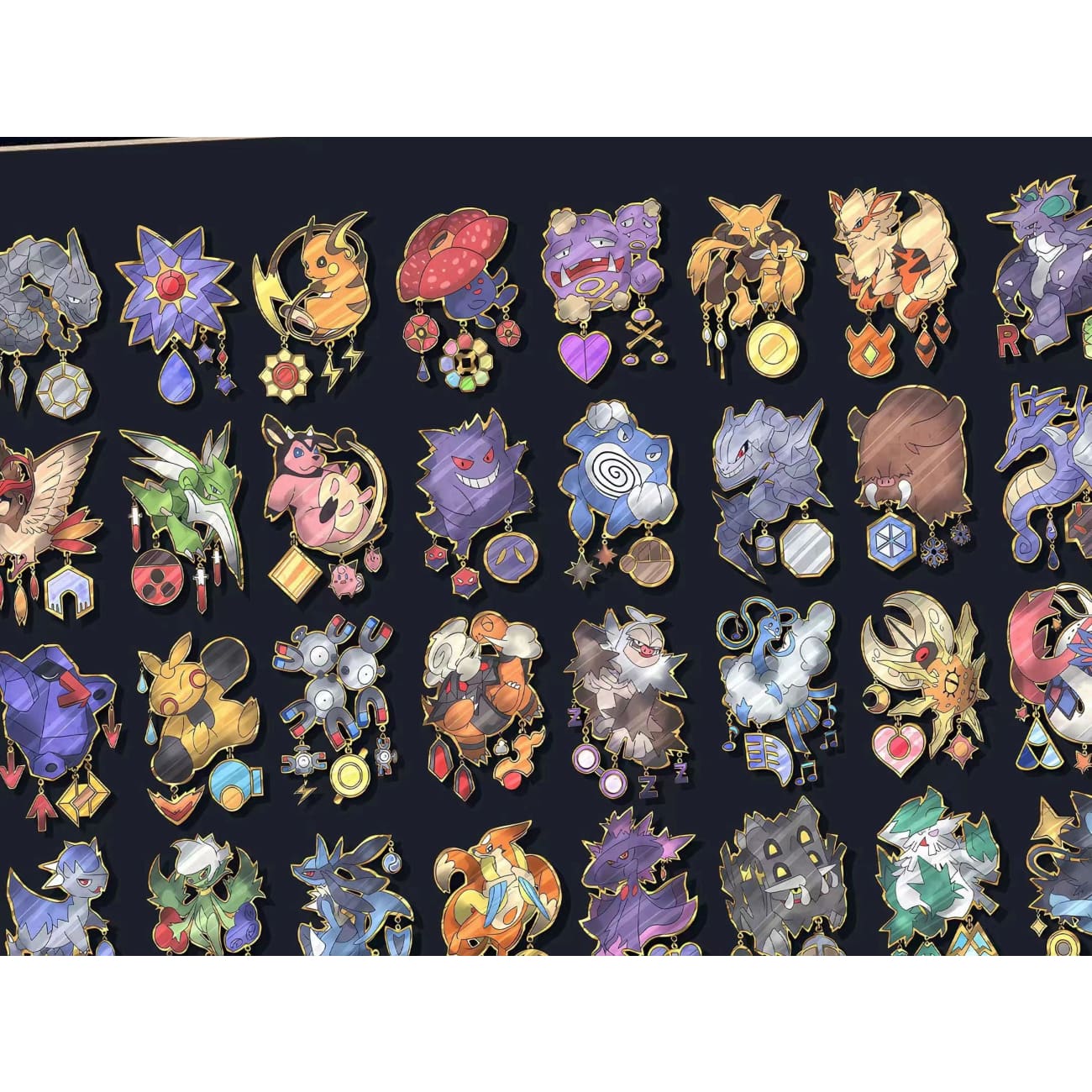 Xing Kong Studio - Pokemon Badges Poster Frame
