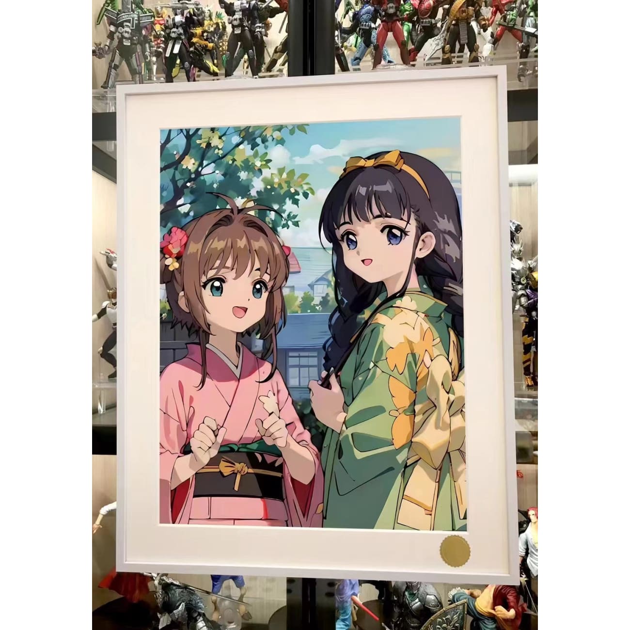 Xing Kong Studio - Sakura Kinomoto & Tomoyo Daidouji Kimono Ver. Poster Frame