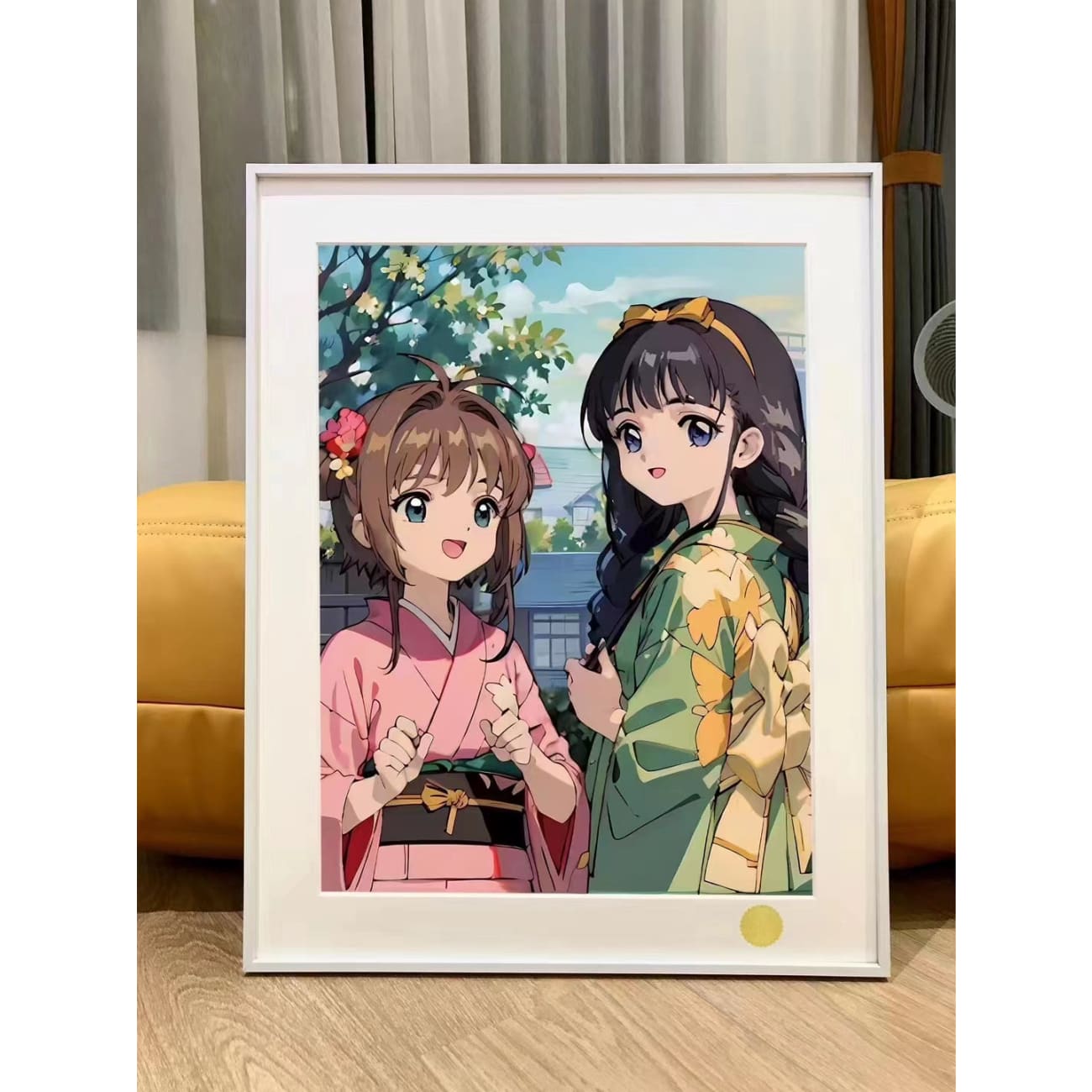 Xing Kong Studio - Sakura Kinomoto & Tomoyo Daidouji Kimono Ver. Poster Frame