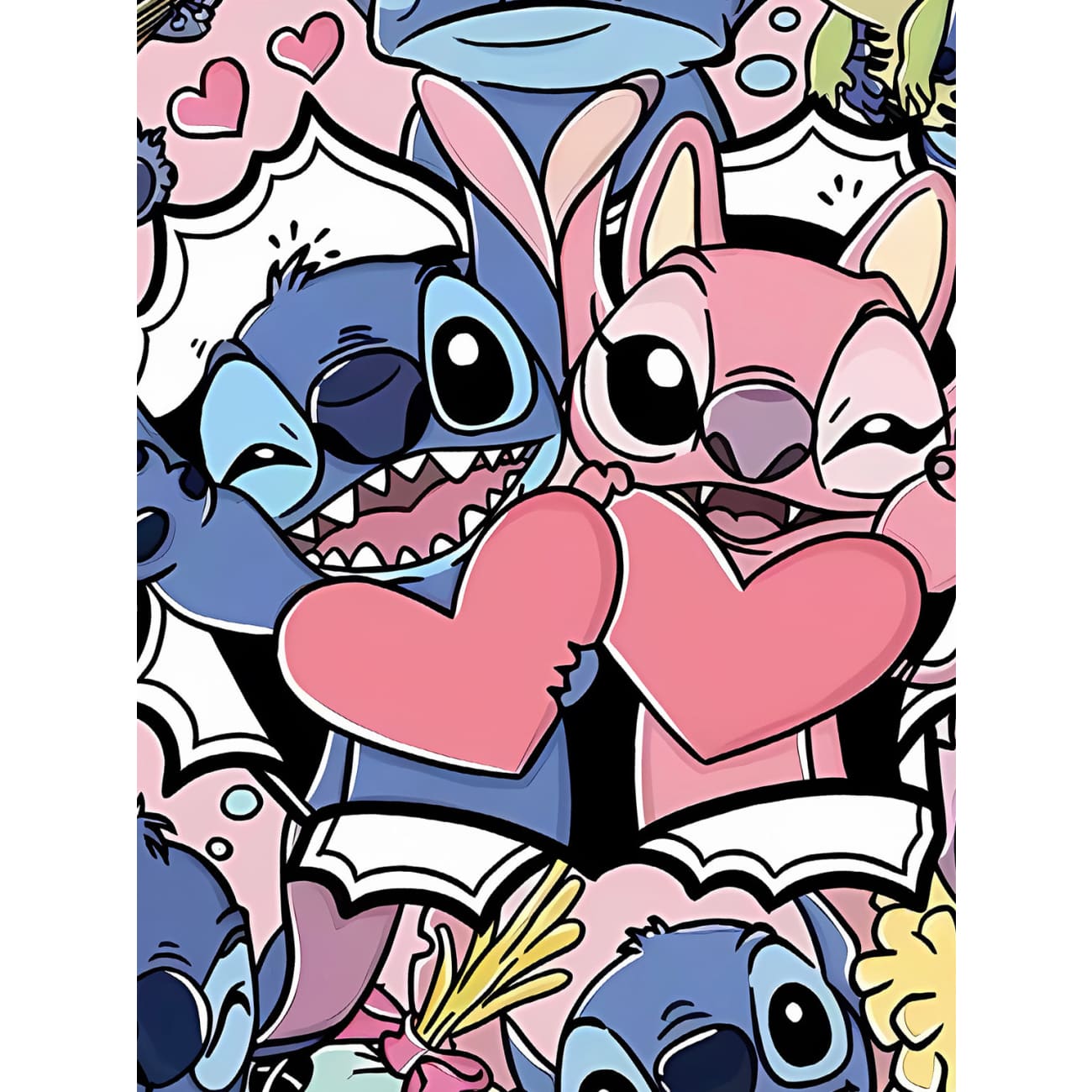 Xing Kong Studio - Stitch & Angel Poster Frame