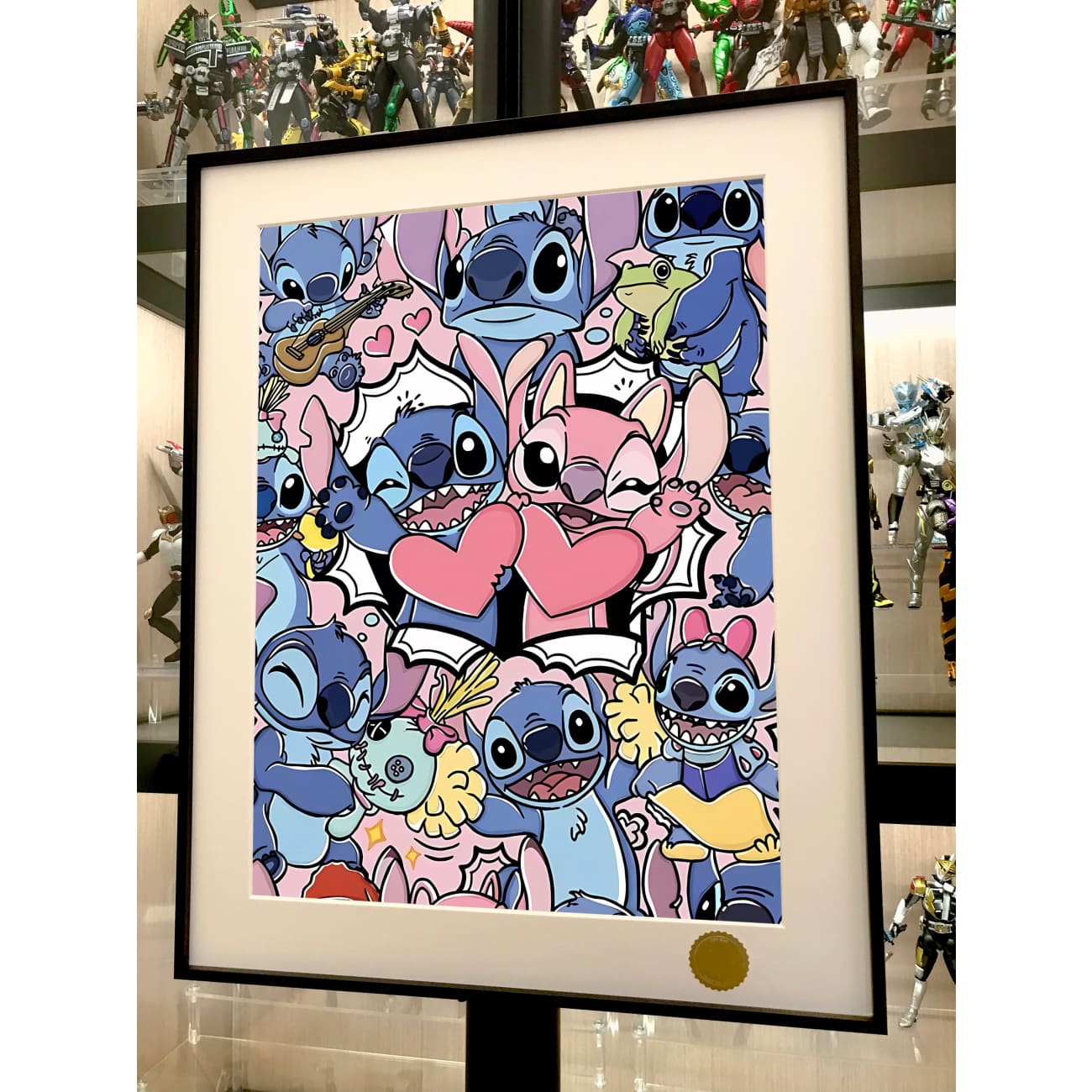 Xing Kong Studio - Stitch & Angel Poster Frame