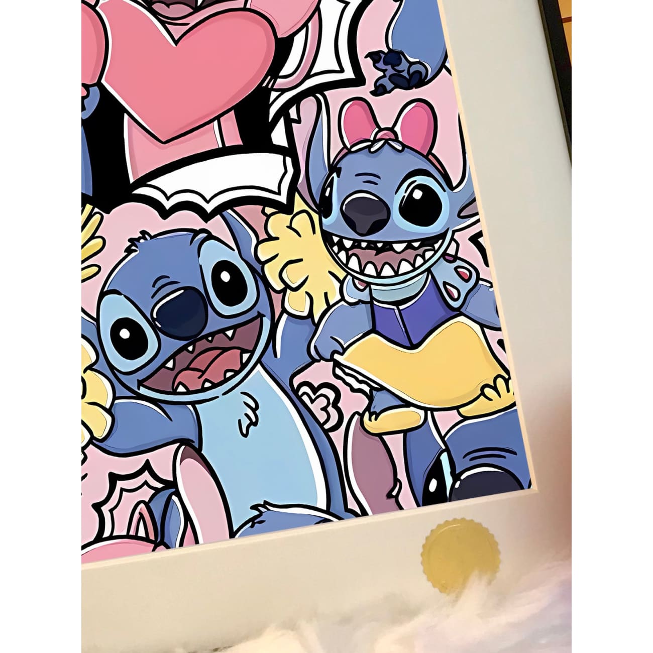 Xing Kong Studio - Stitch & Angel Poster Frame