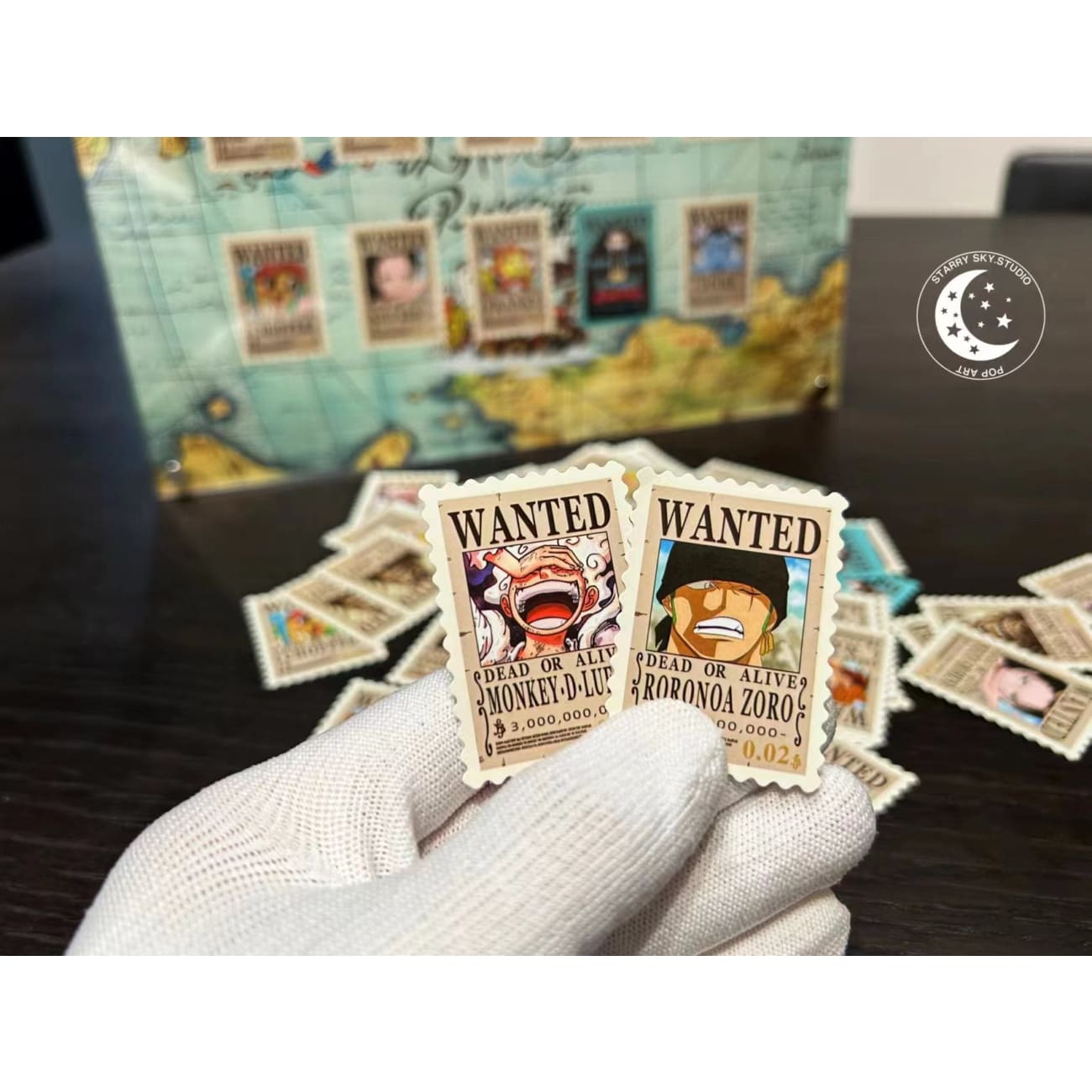 Xing Kong Studio - Straw Hat Pirates Wanted Stamp Card Acrylic Stand Display 