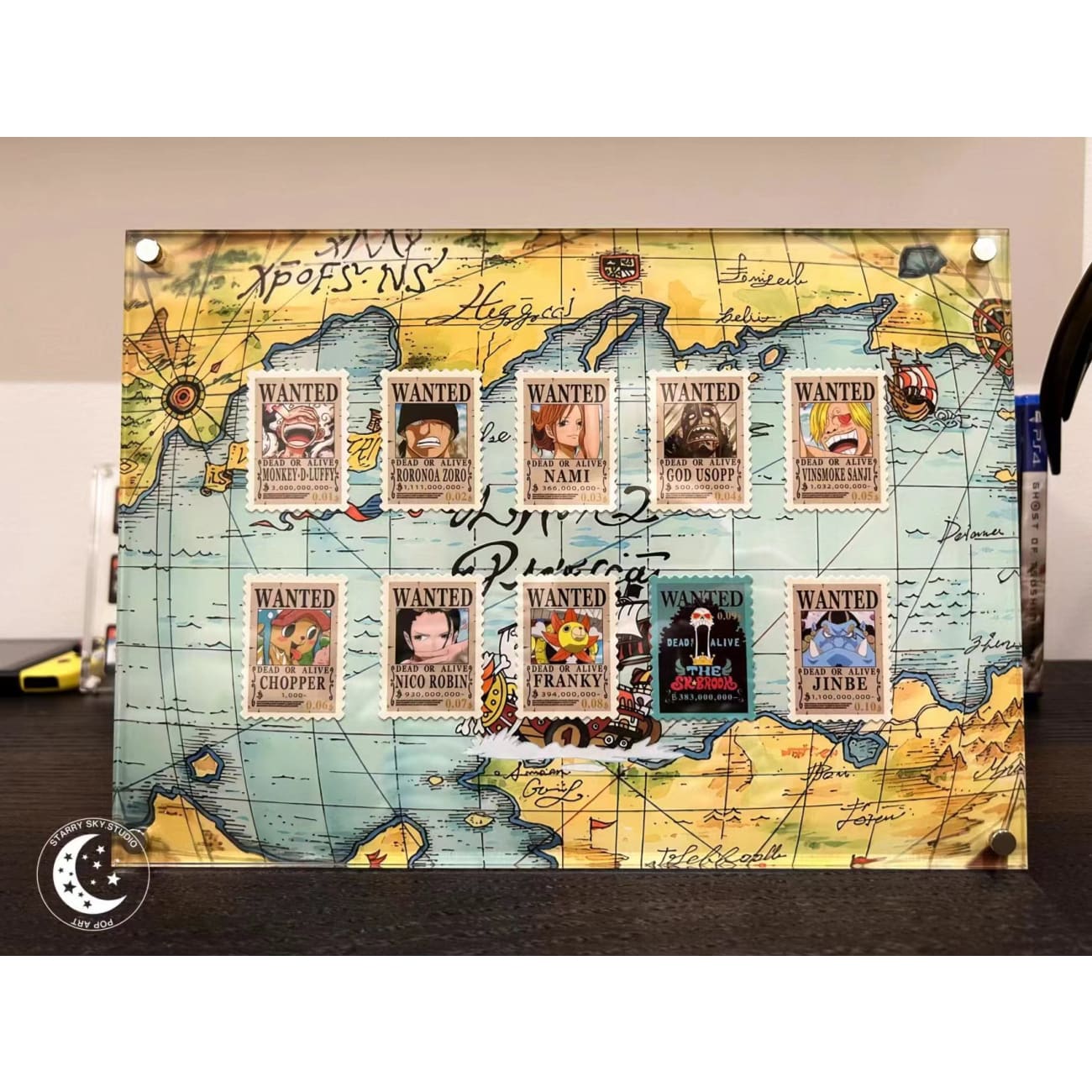 Xing Kong Studio - Straw Hat Pirates Wanted Stamp Card Acrylic Stand Display 