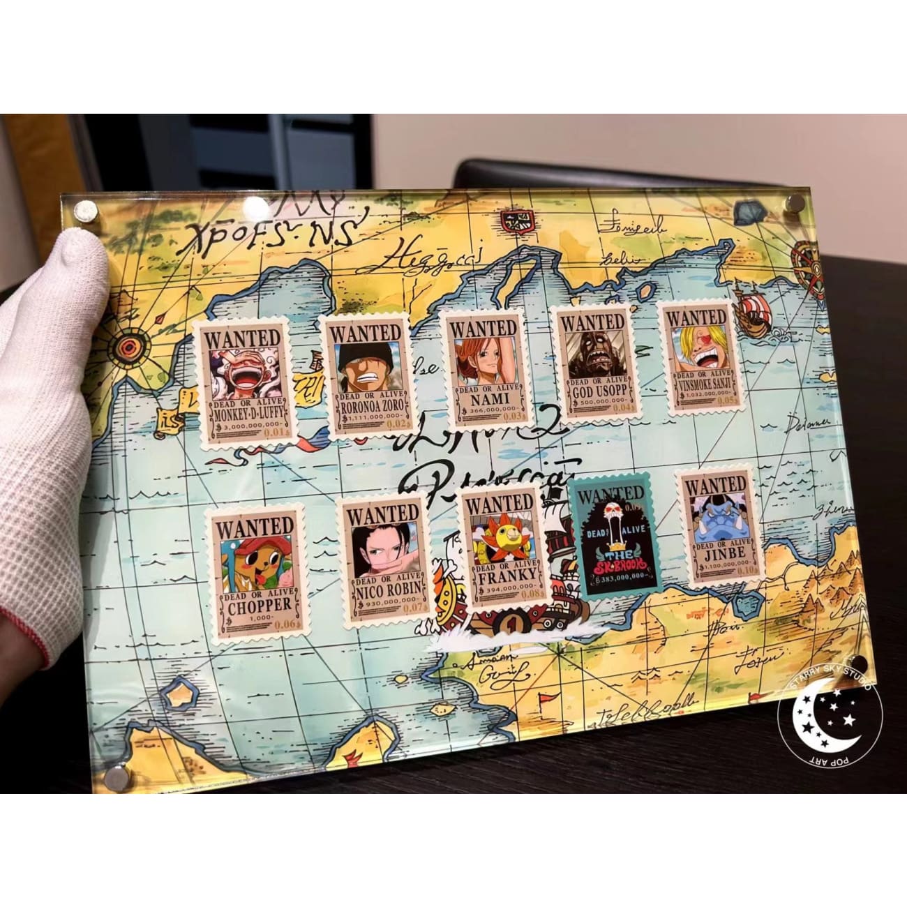 Xing Kong Studio - Straw Hat Pirates Wanted Stamp Card Acrylic Stand Display 