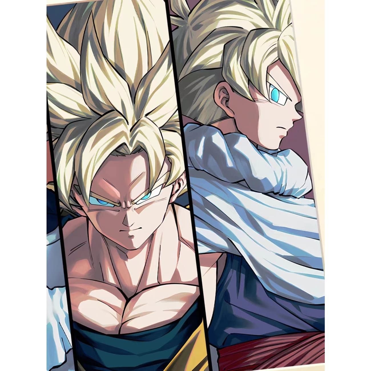 Xing Kong Studio - Super Saiyan (Goku, Vegeta, Gohan & Trunks) Poster Frame
