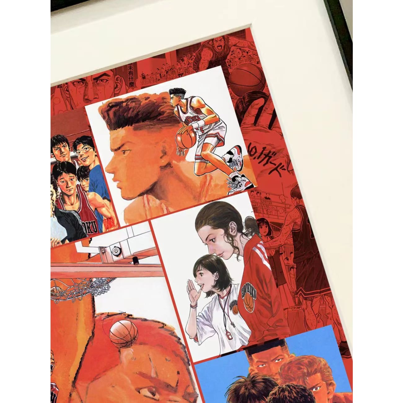 Xing Kong Studio - The First Slam Dunk Hanamichi Sakuragi, Hisashi Mitsui & Kaede Rukawa Poster Frame
