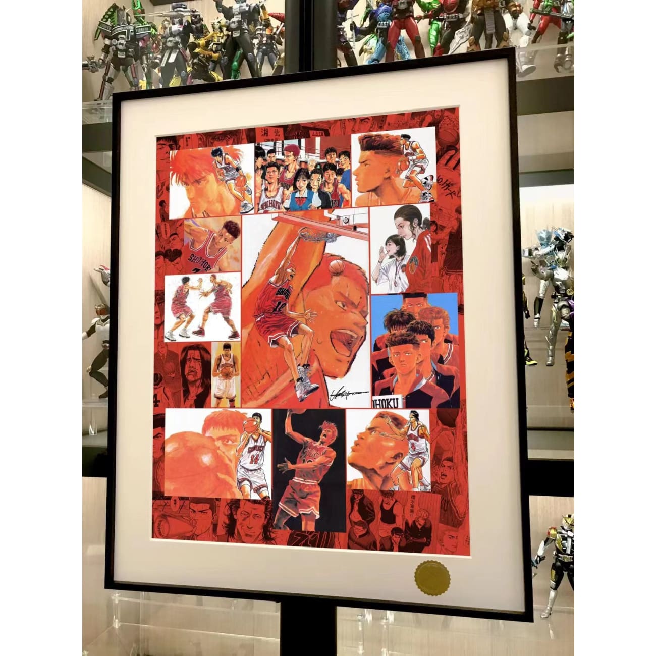 Xing Kong Studio - The First Slam Dunk Hanamichi Sakuragi, Hisashi Mitsui & Kaede Rukawa Poster Frame