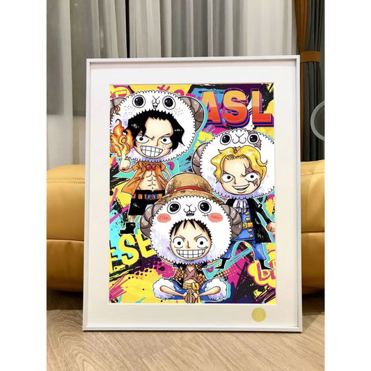 Xing Kong Studio - Three Brother Ace, Luffy & Sabo Poster Frame