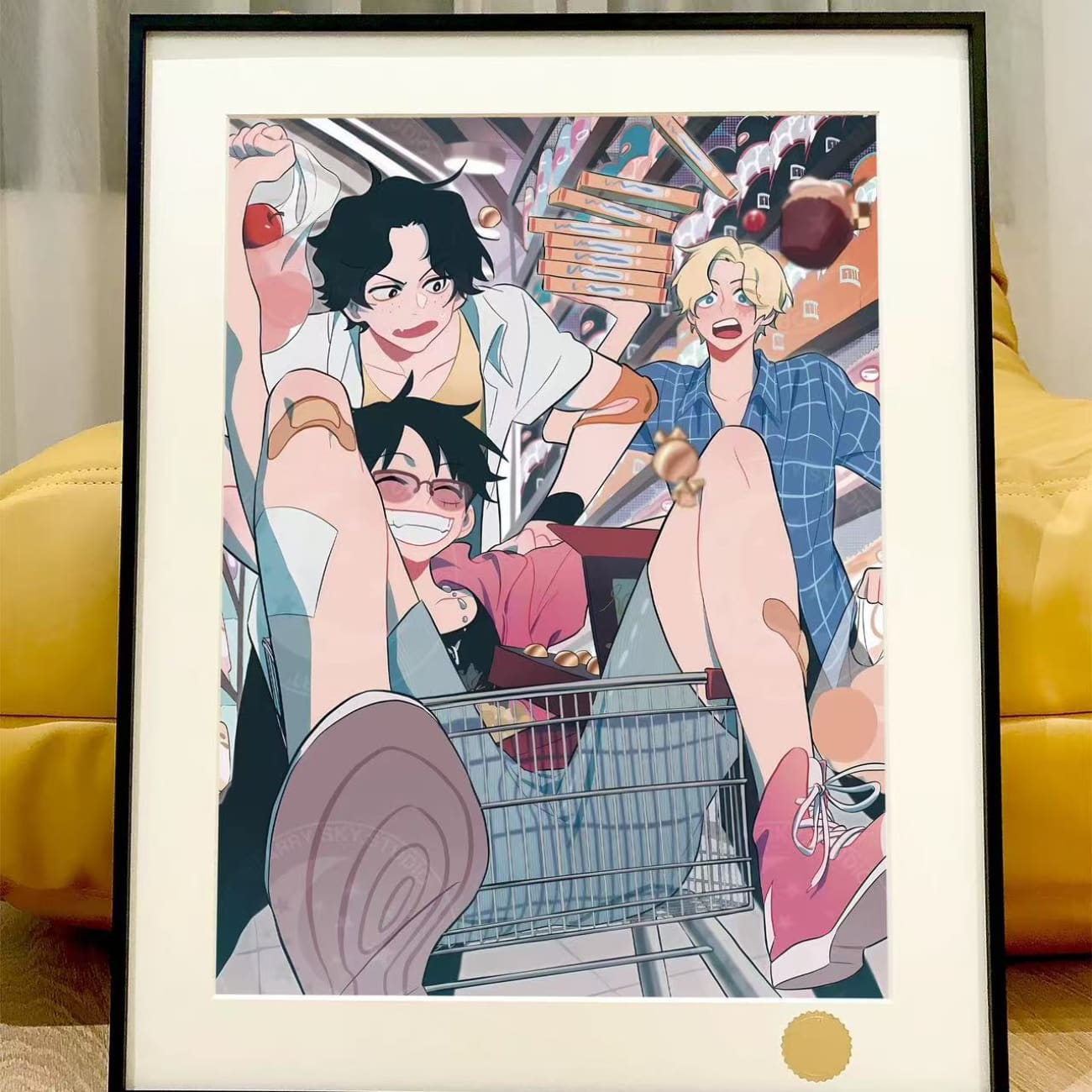 Xing Kong Studio - Three Brothers in Supermarket Poster Frame