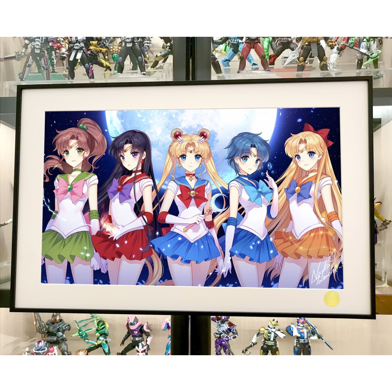 Xing Kong Studio - Usagi Tsukino, Ami Mizuno, Rei Hino, Makoto Kino & Minako Aino Poster Frame