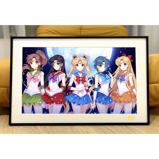 Xing Kong Studio - Usagi Tsukino, Ami Mizuno, Rei Hino, Makoto Kino & Minako Aino Poster Frame